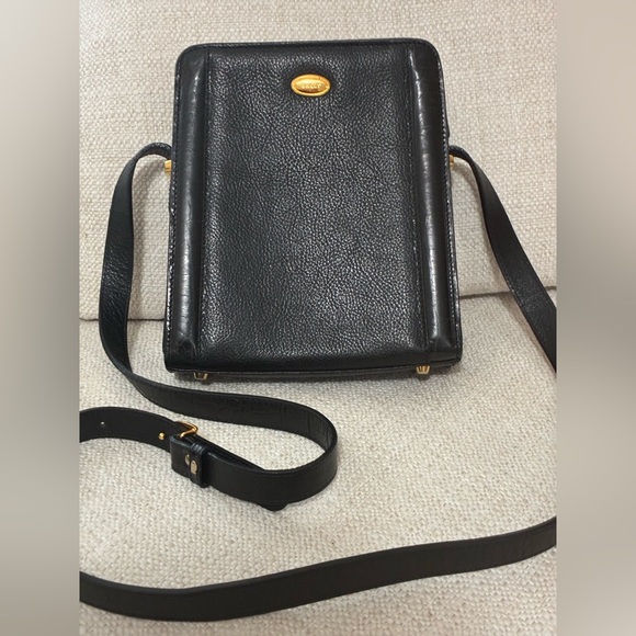 Vintage EUC Bally Black Leather Crossbody Adjustable Bag - Picture 3 of 16